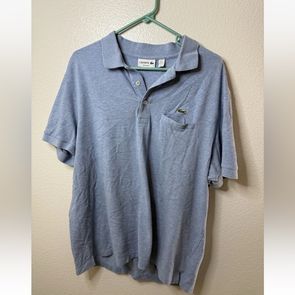 Lacoste Polo Shirt Mens XXL 7 Blue Logo Casual Short Sleeve Preppy*